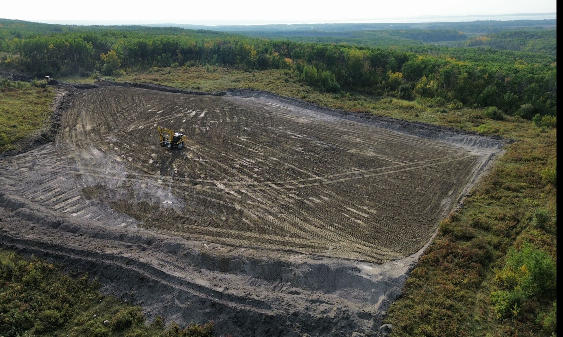 Aerial view of a reclaimed lease in Alberta