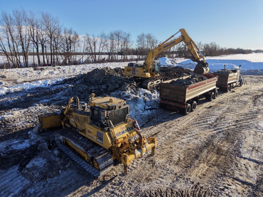 Contaminated soil excavation and load-out on a remediation site