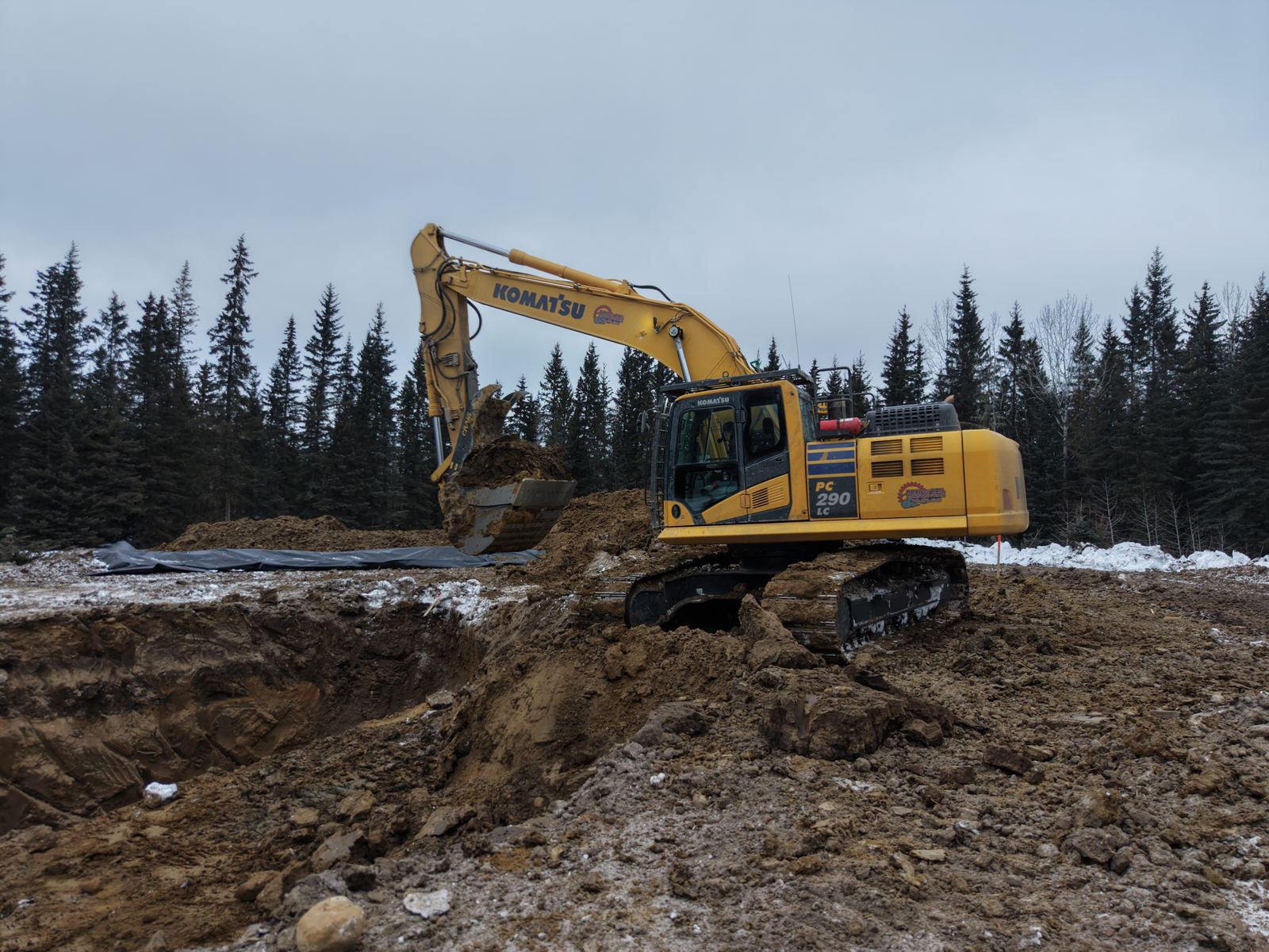 Earthworks in progress on an oilfield development