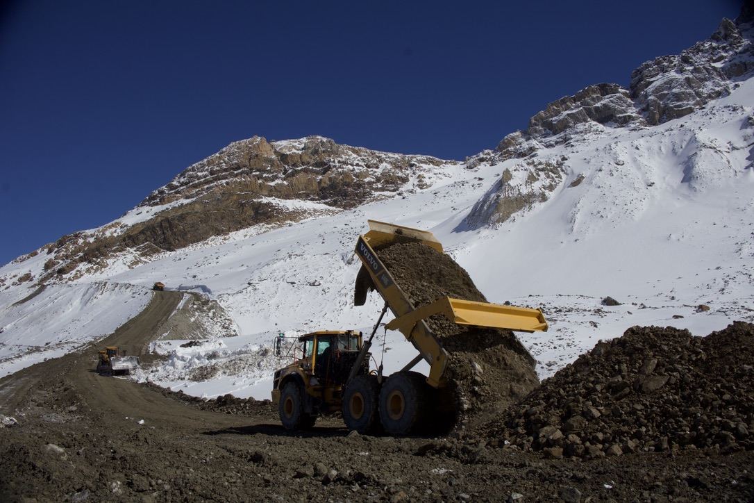 Heavy equipment high in the corridor