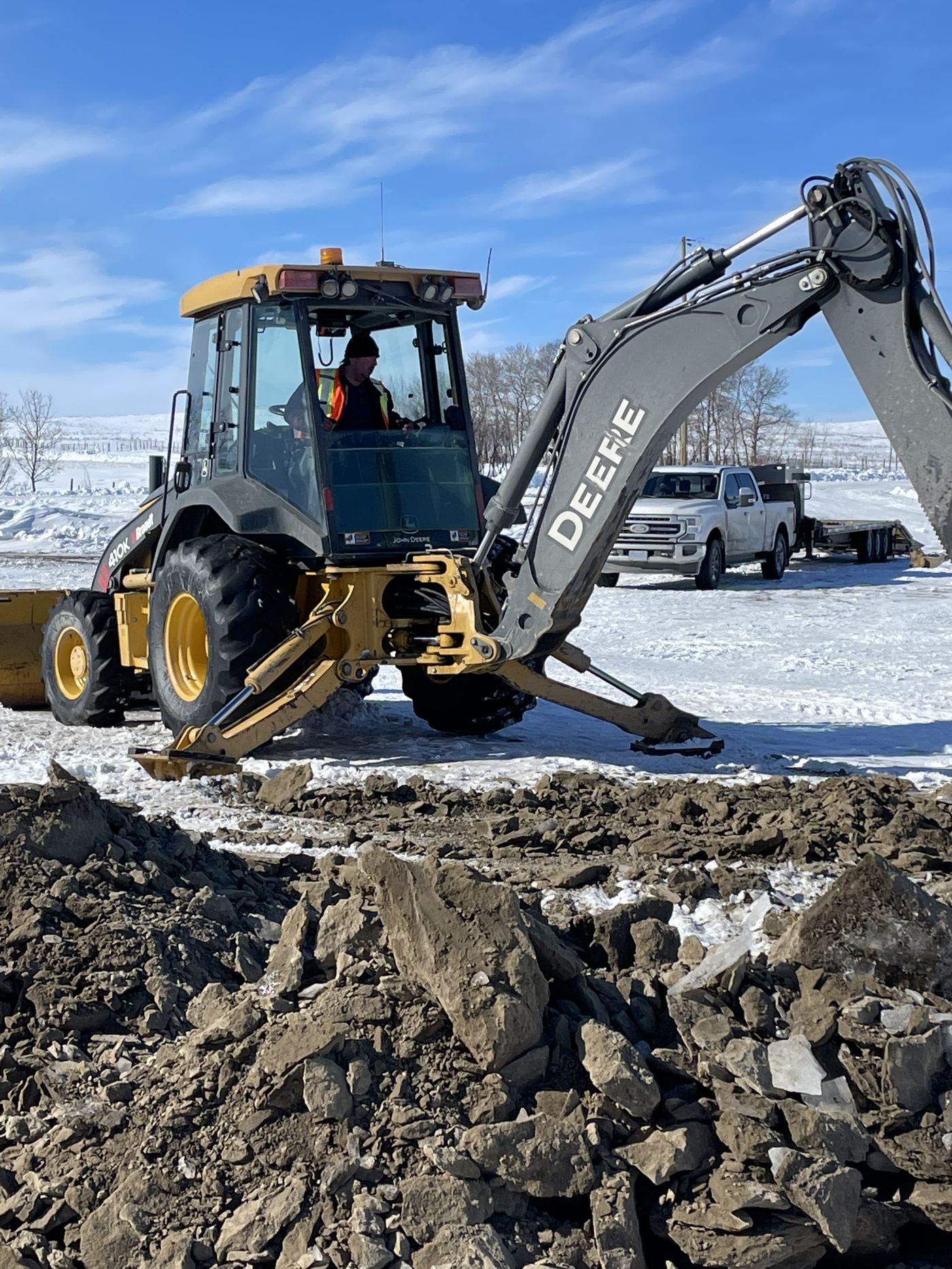 The first backhoe at work