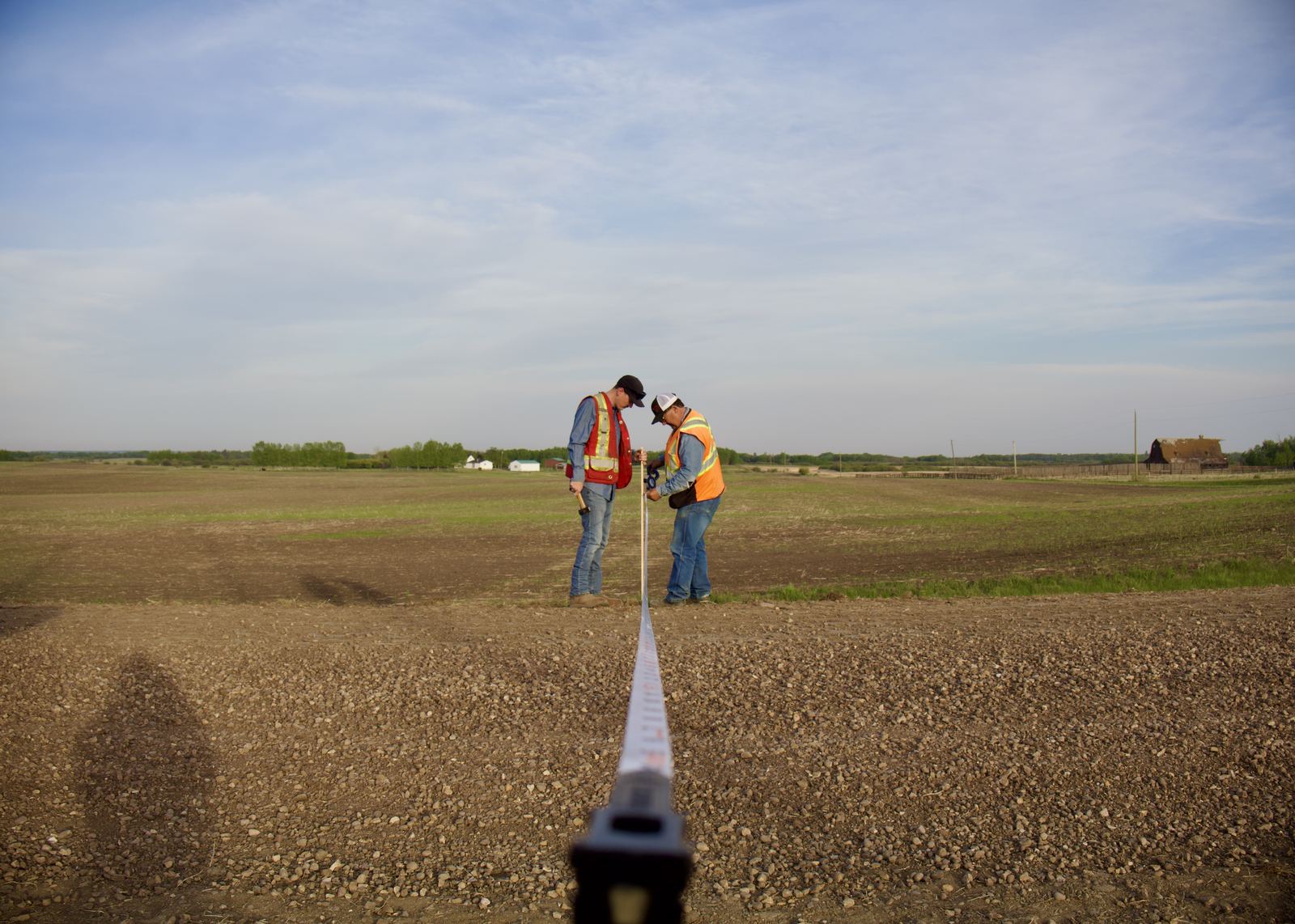 RTRC survey crew laying out a civil construction project